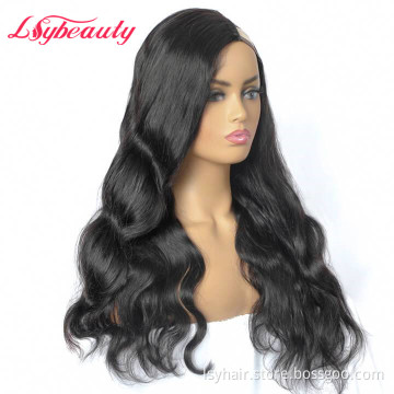Body Wave U Part Wig Human Hair Wigs for Black Hot Selling Side Part Indian with Clips Natural Women Lace Front Wigs Swiss Lace